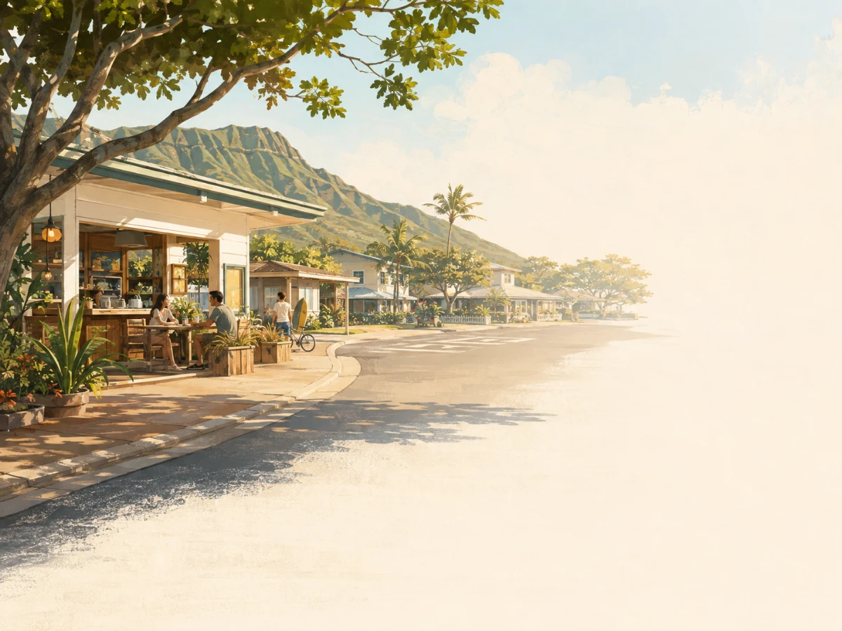 Neighborhood scene of local community life